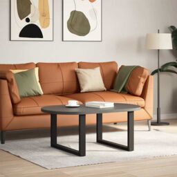 Berkfield Home Coffee Table Legs U-Shaped 2 pcs Black 70x(42-43) cm Steel - thumbnail 2