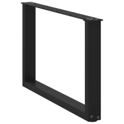 Berkfield Home Coffee Table Legs U-Shaped 2 pcs Black 70x(42-43) cm Steel - thumbnail 4