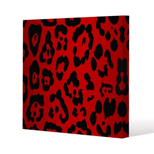 Benjamin Tate Design Red Leopard Print Slim Style Canvas Print 30x30cm in Natural - Size: 30x30 cm - image 1
