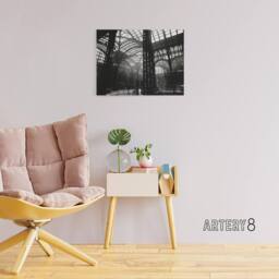 "Artery8 Berenice Abbott Penn Station Interior Photo Canvas Wall Art Print in Black - Size: W18"" x H24""" - thumbnail 3