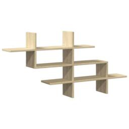 Berkfield Home Wall Shelf Sonoma Oak 124.5x18x60.5 cm Engineered Wood in Light Tan