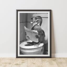 60 SECOND MAKEOVER Duck On The Toilet Animal Print - Size: A4 - thumbnail 1