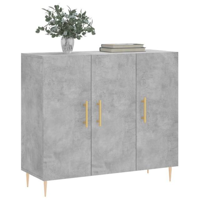 Berkfield Home Sideboard Concrete Grey 90x34x80 cm Engineered Wood - Size: 90 x 34 x 80 cm - image 1