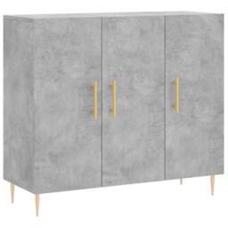 Berkfield Home Sideboard Concrete Grey 90x34x80 cm Engineered Wood - Size: 90 x 34 x 80 cm - thumbnail 3
