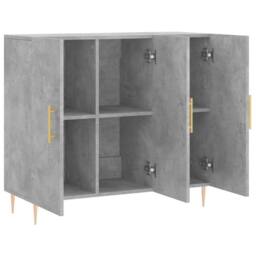 Berkfield Home Sideboard Concrete Grey 90x34x80 cm Engineered Wood - Size: 90 x 34 x 80 cm - thumbnail 5