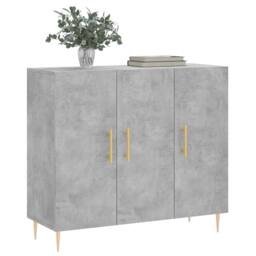 Berkfield Home Sideboard Concrete Grey 90x34x80 cm Engineered Wood - Size: 90 x 34 x 80 cm - thumbnail 1