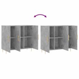 Berkfield Home Sideboard Concrete Grey 90x34x80 cm Engineered Wood - Size: 90 x 34 x 80 cm - thumbnail 9