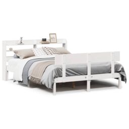 Berkfield Home Bed Frame without Mattress White 120x200 cm Solid Wood Pine - Size: Small Double - thumbnail 2