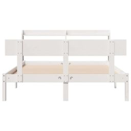 Berkfield Home Bed Frame without Mattress White 120x200 cm Solid Wood Pine - Size: Small Double - thumbnail 4