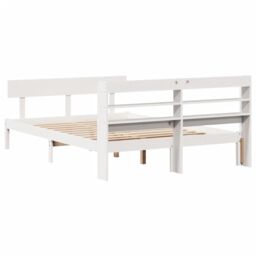 Berkfield Home Bed Frame without Mattress White 120x200 cm Solid Wood Pine - Size: Small Double - thumbnail 6