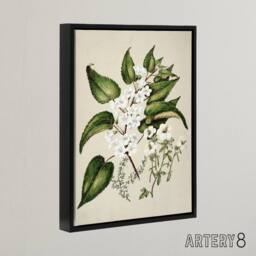 "Artery8 Hibiscus & Saltmarsh Ribbonwood Flowers Featon Framed Canvas Art in Beige - Size: W18"" x H24""" - thumbnail 2