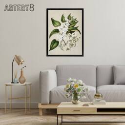 "Artery8 Hibiscus & Saltmarsh Ribbonwood Flowers Featon Framed Canvas Art in Beige - Size: W18"" x H24""" - thumbnail 3