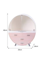 40CM High Round Transparent Cosmetic Display Box in Pink - thumbnail 6