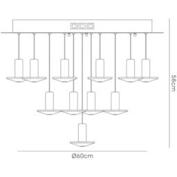 Netlighting Troy Pendant Round 19 Light G4 Chrome Crystal NOT LED CFL Compatible in Grey - thumbnail 3