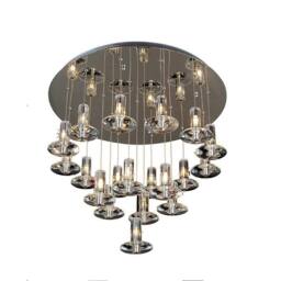 Netlighting Troy Pendant Round 19 Light G4 Chrome Crystal NOT LED CFL Compatible in Grey - thumbnail 1
