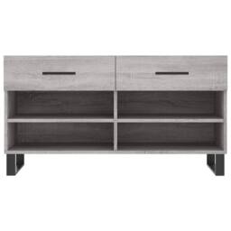 Berkfield Home Shoe Bench Grey Sonoma 102x35x55 cm Engineered Wood - Size: 102 x 35 x 55 cm - thumbnail 6