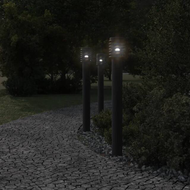 Berkfield Home Outdoor Floor Lamp Black 110cm Stainless Steel - image 1