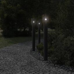 Berkfield Home Outdoor Floor Lamp Black 110cm Stainless Steel - thumbnail 1