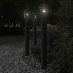 Berkfield Home Outdoor Floor Lamp Black 110cm Stainless Steel - thumbnail 2