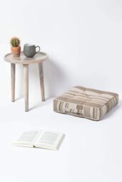 Homescapes Morocco Striped Cotton Floor Cushion in Beige - Size: 40 cm x 40 cm - thumbnail 2