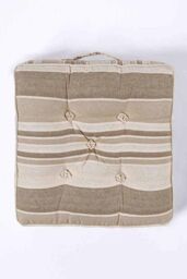 Homescapes Morocco Striped Cotton Floor Cushion in Beige - Size: 40 cm x 40 cm - thumbnail 3