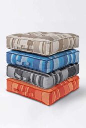 Homescapes Morocco Striped Cotton Floor Cushion in Beige - Size: 40 cm x 40 cm - thumbnail 6