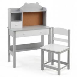 Havendro Grey Wooden Kids Desk Chair Set With Storage - thumbnail 1