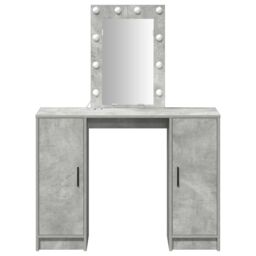 Berkfield Home Dressing Table with LED Lights¬†Concrete Grey 102x33x135 cm in Light Grey - Size: 102 x 33 x 135 cm - thumbnail 5