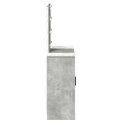 Berkfield Home Dressing Table with LED Lights¬†Concrete Grey 102x33x135 cm in Light Grey - Size: 102 x 33 x 135 cm - thumbnail 6