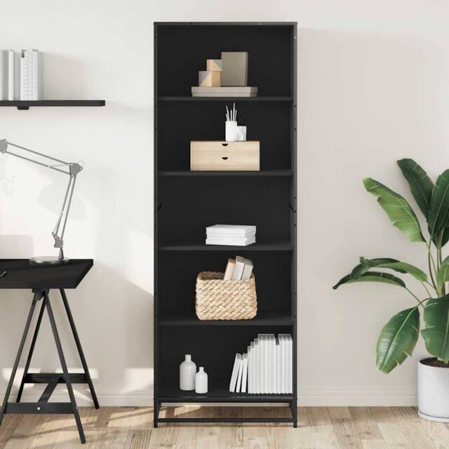 Berkfield Home Modern Bookcase Black 60x35x170.5 cm Engineered Wood - image 1
