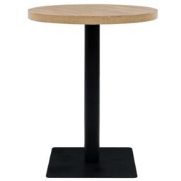 Berkfield Home Bistro Table MDF & Steel Round 60x75 cm Oak Colour in Beige - thumbnail 3