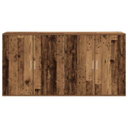 Berkfield Home Sideboards 2 pcs Old Wood 79x38x80 cm Engineered Wood in Brown - Size: 79 x 38 x 80 cm - thumbnail 6