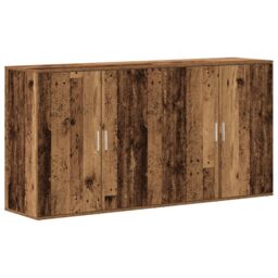 Berkfield Home Sideboards 2 pcs Old Wood 79x38x80 cm Engineered Wood in Brown - Size: 79 x 38 x 80 cm - thumbnail 2