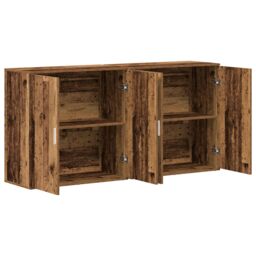 Berkfield Home Sideboards 2 pcs Old Wood 79x38x80 cm Engineered Wood in Brown - Size: 79 x 38 x 80 cm - thumbnail 5