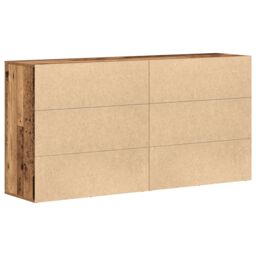 Berkfield Home Sideboards 2 pcs Old Wood 79x38x80 cm Engineered Wood in Brown - Size: 79 x 38 x 80 cm - thumbnail 8