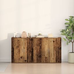 Berkfield Home Sideboards 2 pcs Old Wood 79x38x80 cm Engineered Wood in Brown - Size: 79 x 38 x 80 cm - thumbnail 4