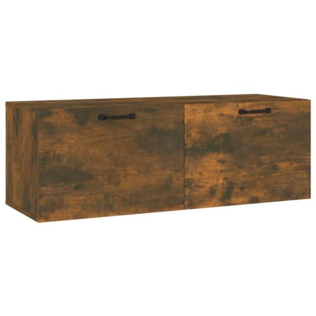 Berkfield Home Wall Cabinet Smoked Oak 100x36.5x35 cm Engineered Wood in Brown - image 1