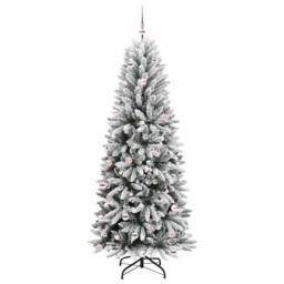 Berkfield Home Artificial Christmas Tree with 300 LEDs White 93 x 93 x 240 cm - thumbnail 4