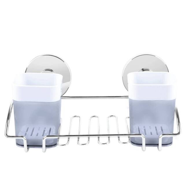 Kelvenix Strong Suction Toothbrush Holder Cup Rack Bathroom in Silver - image 1