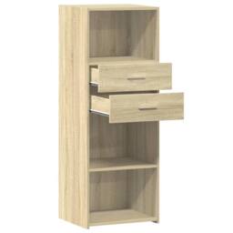 Berkfield Home Highboard Sonoma Oak 45x42.5x124 cm Engineered Wood in Light Tan - thumbnail 7