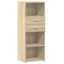 Berkfield Home Highboard Sonoma Oak 45x42.5x124 cm Engineered Wood in Light Tan - thumbnail 3
