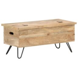 Berkfield Home Chest 90x40x45 cm Solid Mango Wood in Brown - Size: 90 x 40 x 45 cm - thumbnail 5