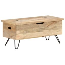 Berkfield Home Chest 90x40x45 cm Solid Mango Wood in Brown - Size: 90 x 40 x 45 cm - thumbnail 1