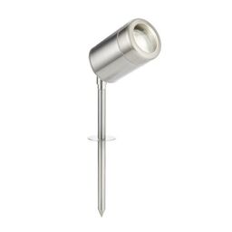 Netlighting Atlantis Outdoor Spike IP65 7W Marine Grade Brushed Stainless Steel in Grey - thumbnail 1