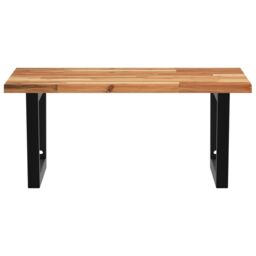 Berkfield Home Basin Shelf Wall Mounted Steel & Solid Wood Acacia in Brown - thumbnail 4