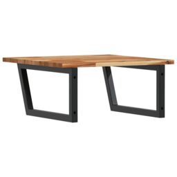 Berkfield Home Basin Shelf Wall Mounted Steel & Solid Wood Acacia in Brown - thumbnail 6