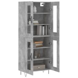 Berkfield Home Highboard Concrete Grey 69.5x34x180 cm Engineered Wood - thumbnail 3
