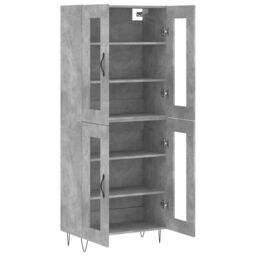 Berkfield Home Highboard Concrete Grey 69.5x34x180 cm Engineered Wood - thumbnail 4