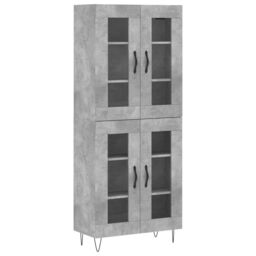 Berkfield Home Highboard Concrete Grey 69.5x34x180 cm Engineered Wood - thumbnail 2