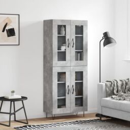 Berkfield Home Highboard Concrete Grey 69.5x34x180 cm Engineered Wood - thumbnail 1